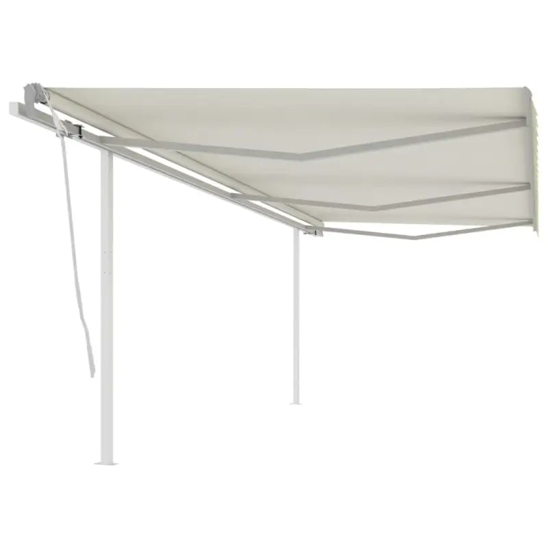 Handmatige uitschuifbare terrasluifel met gepoedercoat aluminium frame - Crème / 6 x 3.5 m / 1 - Zonwering