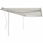 Handmatige uitschuifbare terrasluifel met gepoedercoat aluminium frame - Crème / 4 x 3.5 m / 1 - Zonwering