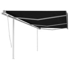 Handmatige uitschuifbare terrasluifel met gepoedercoat aluminium frame - Antraciet / 6 x 3.5 m / 1 - Zonwering