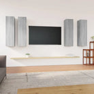 Hangende televisiekastenset van bewerkt hout voor een trendy woonkamer - Grijs sonoma / 4 / 110 cm - Tv-meubels