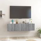 Hangende Tv-meubel in hoogglans wit met modern ontwerp - Grijs sonoma / 2 - Tv-meubels