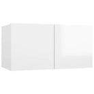 Hangende Tv-meubel in hoogglans wit met modern ontwerp - Tv-meubels