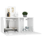 Hangende Tv-meubel in hoogglans wit met modern ontwerp - Tv-meubels