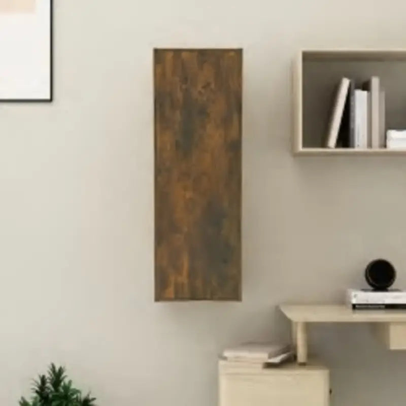 Hangende Tv-meubel van bewerkt hout voor een trendy woonkamer sfeer - Gerookt eiken / 1 / 90 cm - Tv-meubels