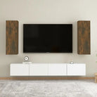 Hangende Tv-meubel van bewerkt hout voor een trendy woonkamer sfeer - Gerookt eiken / 2 / 90 cm - Tv-meubels