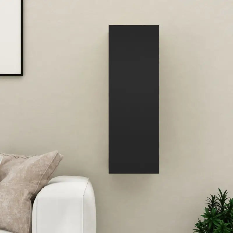 Hangende Tv-meubel van bewerkt hout voor een trendy woonkamer sfeer - Zwart / 1 / 90 cm - Tv-meubels