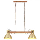 Hanglamp met verweerde bruine afwerking en antiek messingkleurige details - Lampen