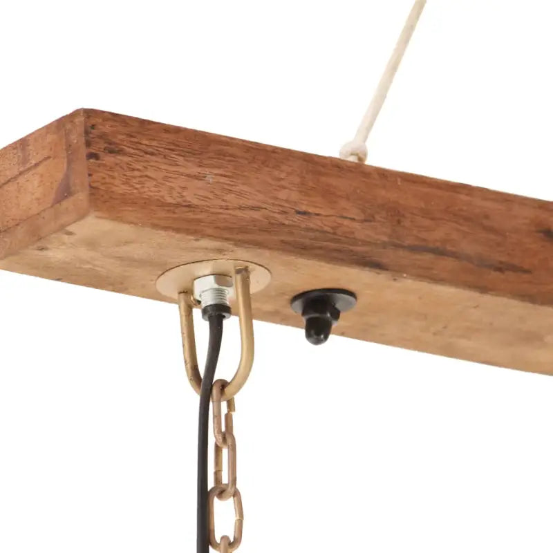 Hanglamp met verweerde bruine afwerking en antiek messingkleurige details - Lampen