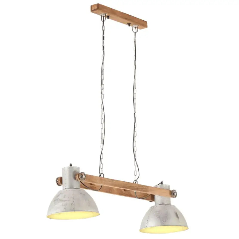 Hanglamp met verweerde bruine afwerking en antiek messingkleurige details - Zilver / 1 - Lampen