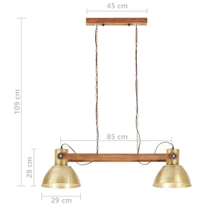 Hanglamp met verweerde bruine afwerking en antiek messingkleurige details - Lampen