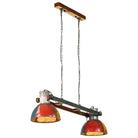 Hanglamp met verweerde bruine afwerking en antiek messingkleurige details - Multikleur / 1 - Lampen