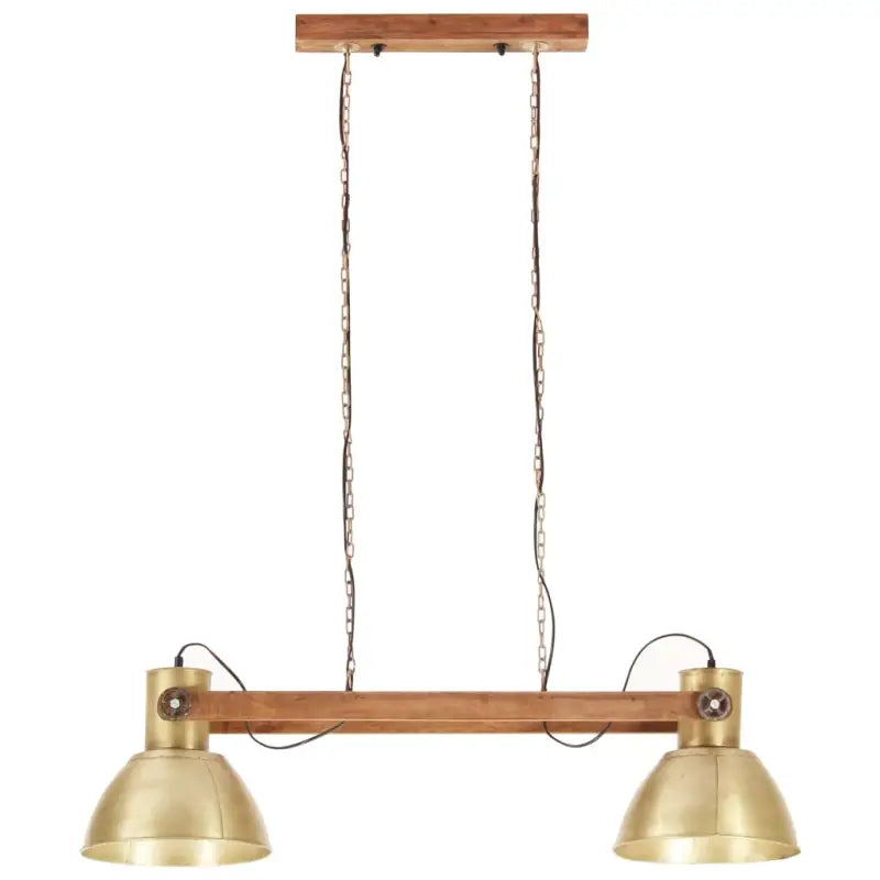 Hanglamp met verweerde bruine afwerking en antiek messingkleurige details - Lampen