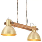 Hanglamp met verweerde bruine afwerking en antiek messingkleurige details - Lampen