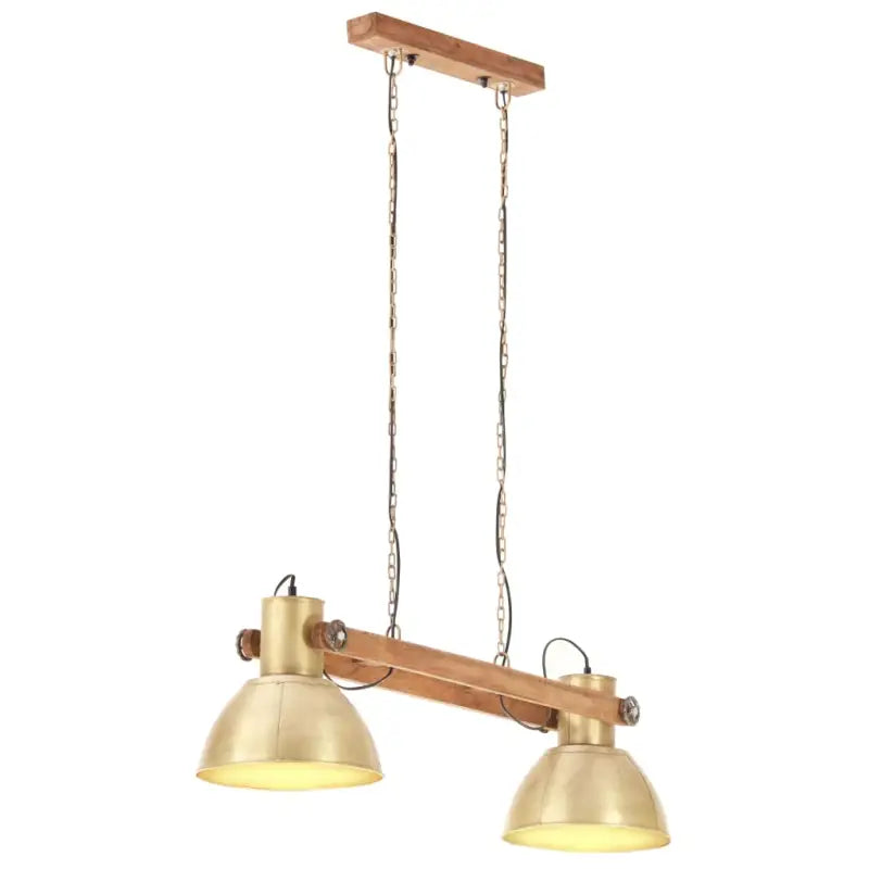 Hanglamp met verweerde bruine afwerking en antiek messingkleurige details - Lampen