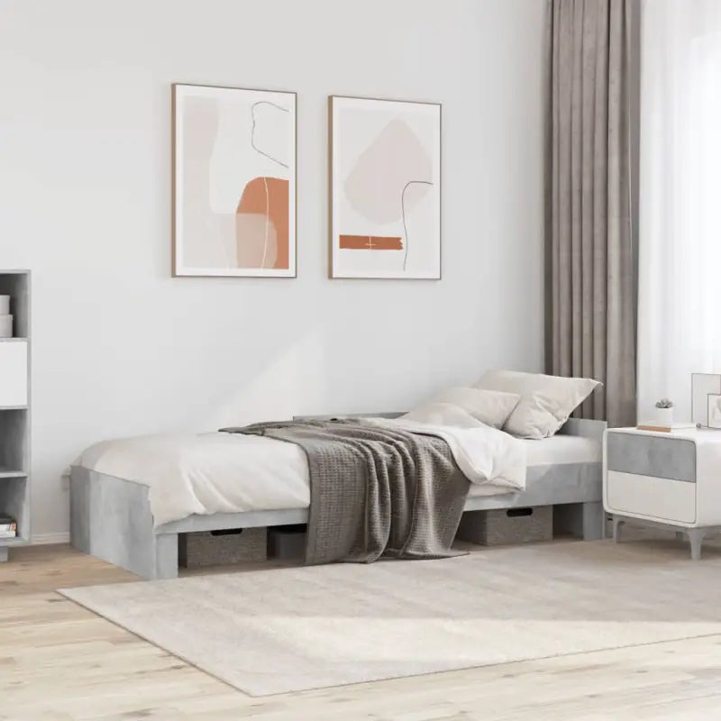 Harde houten bedframe voor een goede nachtrust - Betongrijs / 100 x 200 cm - Bedden & bedframes
