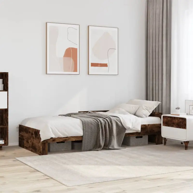 Harde houten bedframe voor een goede nachtrust - Gerookt eiken / 90 x 200 cm - Bedden & bedframes