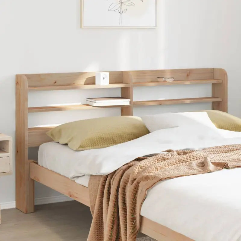 Hedendaags hoofdbord in massief grenenhout voor een complete slaapkamerlook - Naturel / 150 x 16 x 82 cm / 1
