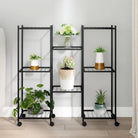 Hoek-Plantenstandaard van IJzer voor Decoratie en Tuingebruik - 1 / Met wiel - Plantenstandaarden
