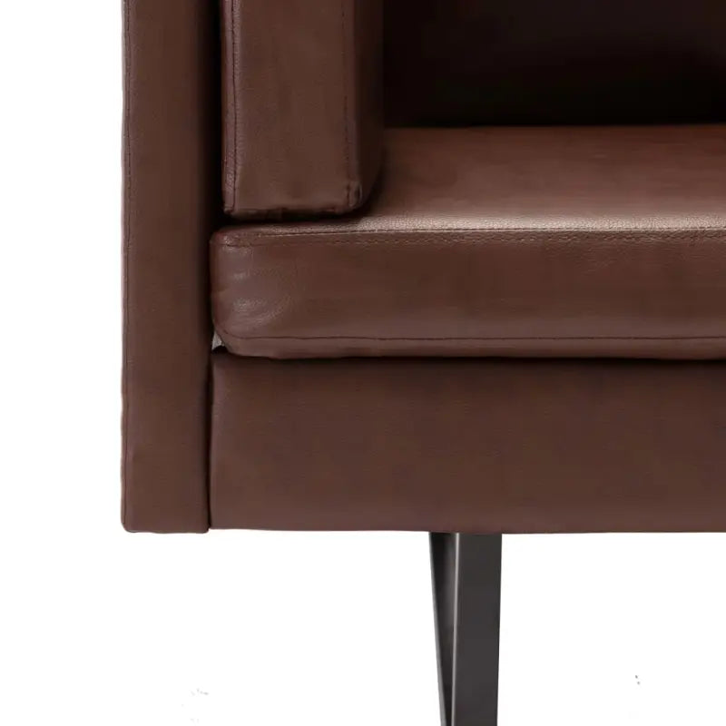 Hoekbank van kunstleer met comfort en elegantie - Bruin - Banken