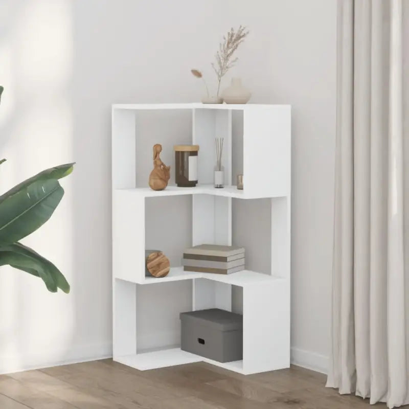 Hoekboekenkast van bewerkt hout voor stijlvolle en georganiseerde opbergruimte - Boekenkasten