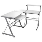Hoekbureau van bewerkt hout met stevige afmetingen voor thuiskantoor - Wit / 132 x 112 x 99 cm - Bureaus