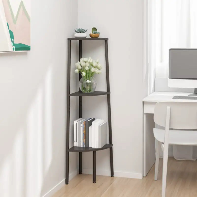 Hoekkast met drie schappen voor extra opbergruimte - Zwart / 1 / 120 cm - Boekenkasten