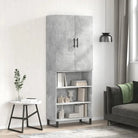 Hoge kast grijs sonoma van bewerkt hout met unieke charme - Betongrijs / 1 / 3 schappen - Dressoirs & buffetkasten