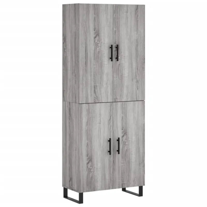 Hoge kast grijs sonoma van bewerkt hout met unieke charme - Dressoirs & buffetkasten
