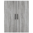 Hoge kast grijs sonoma van bewerkt hout met unieke charme - Dressoirs & buffetkasten