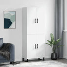 Hoge kast grijs sonoma van bewerkt hout met unieke charme - Wit / 1 / 2 deuren - Dressoirs & buffetkasten