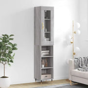 Hoge kast in grijs sonoma met ijzeren poten voor een trendy interieur - Dressoirs & buffetkasten