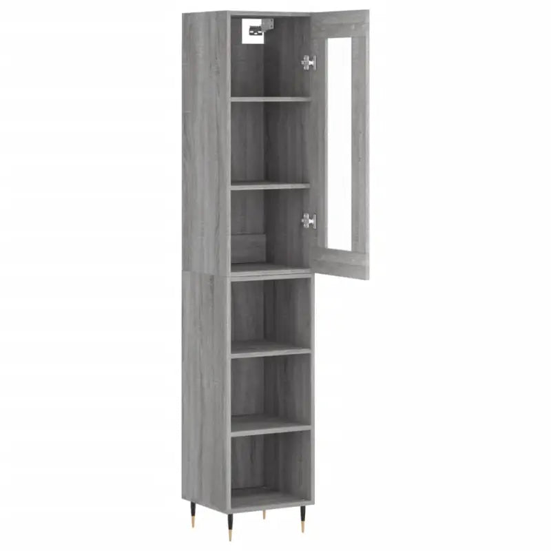 Hoge kast in grijs sonoma met ijzeren poten voor een trendy interieur - Dressoirs & buffetkasten