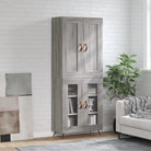 Hoge kast in grijs sonoma met ijzeren poten voor een trendy interieur - Dressoirs & buffetkasten