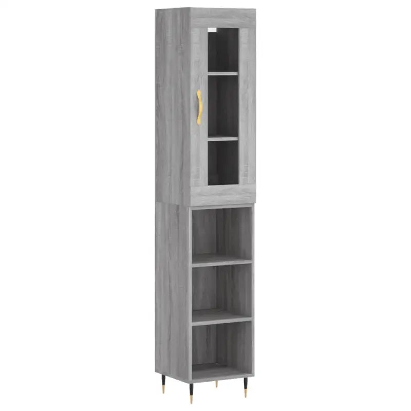 Hoge kast in grijs sonoma met ijzeren poten voor een trendy interieur - Dressoirs & buffetkasten