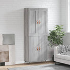 Hoge kast in grijs sonoma met ijzeren poten voor een trendy interieur - Grijs sonoma / 1 / 2 deuren - Dressoirs &