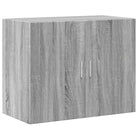 Hoge kast in grijs sonoma van bewerkt hout met elegante uitstraling - Dressoirs & buffetkasten