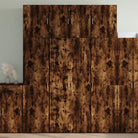 Hoge kast in grijs sonoma van bewerkt hout met elegante uitstraling - Gerookt eiken / 1 - Dressoirs & buffetkasten
