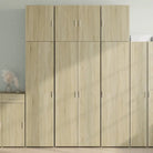 Hoge kast in grijs sonoma van bewerkt hout met elegante uitstraling - Sonoma eiken / 1 - Dressoirs & buffetkasten