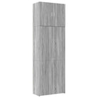 Hoge kast in grijs sonoma van bewerkt hout met elegante uitstraling - Dressoirs & buffetkasten