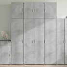 Hoge kast in grijs sonoma van bewerkt hout met elegante uitstraling - Betongrijs / 1 - Dressoirs & buffetkasten