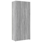 Hoge kast in grijs sonoma van bewerkt hout met elegante uitstraling - Dressoirs & buffetkasten