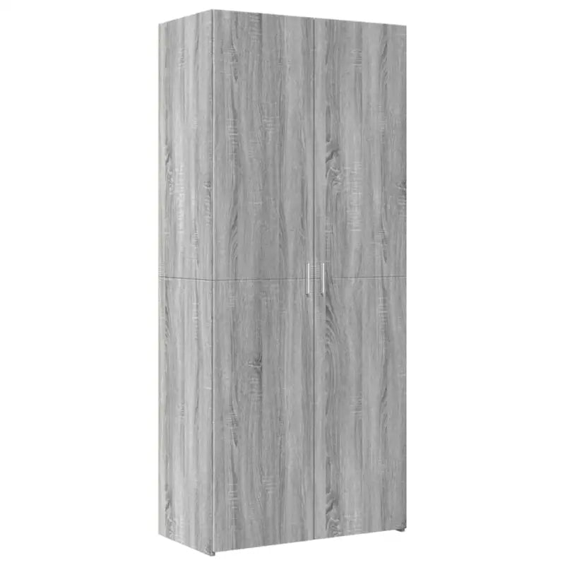 Hoge kast in grijs sonoma van bewerkt hout met elegante uitstraling - Dressoirs & buffetkasten