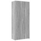 Hoge kast in grijs sonoma van bewerkt hout met stijlvolle uitstraling - Dressoirs & buffetkasten