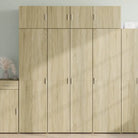Hoge kast in grijs sonoma van bewerkt hout met stijlvolle uitstraling - Sonoma eiken / 1 - Dressoirs & buffetkasten