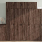 Hoge kast in grijs sonoma van bewerkt hout met stijlvolle uitstraling - bruin eikenkleur / 1 - Dressoirs & buffetkasten
