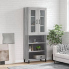 Hoge kast in grijs sonoma van bewerkt hout met unieke charme - Grijs sonoma / 1 / 3 schappen - Dressoirs & buffetkasten