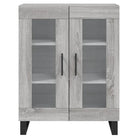 Hoge kast in grijs sonoma van bewerkt hout met unieke charme - Dressoirs & buffetkasten