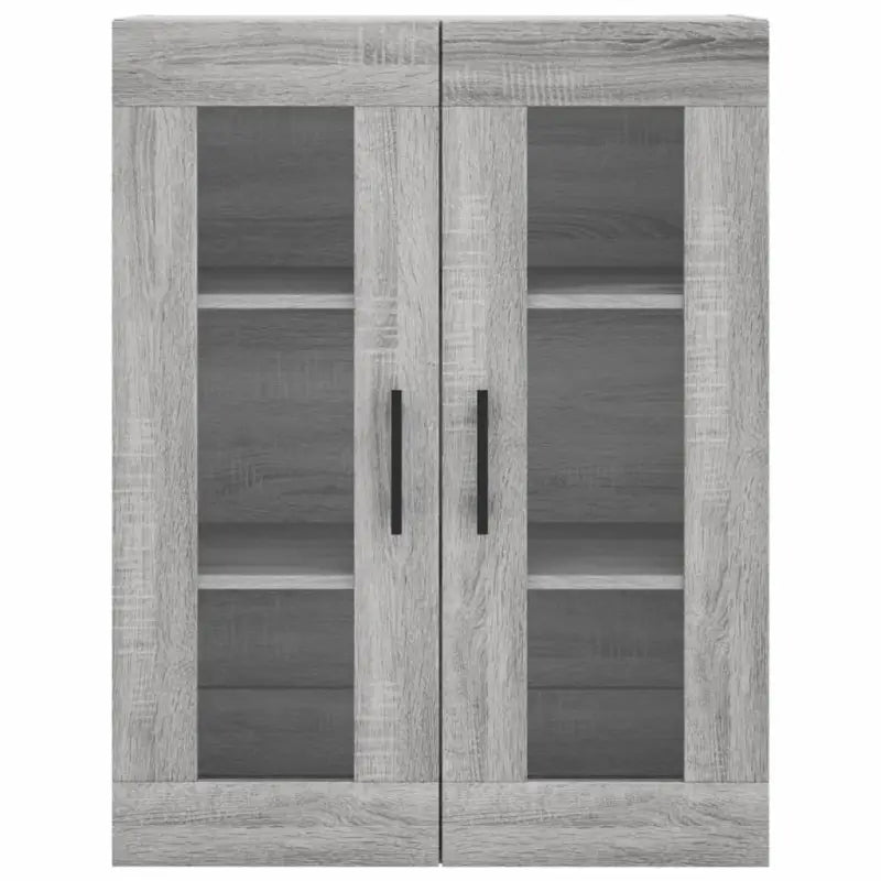 Hoge kast in grijs sonoma van bewerkt hout met unieke charme - Dressoirs & buffetkasten