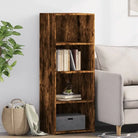 Hoge kast in grijs Sonoma van bewerkt hout voor een klassieke uitstraling - Gerookt eiken / 1 - Dressoirs & buffetkasten