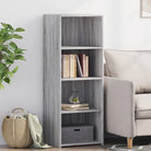 Hoge kast in grijs Sonoma van bewerkt hout voor een klassieke uitstraling - Grijs sonoma / 1 - Dressoirs & buffetkasten